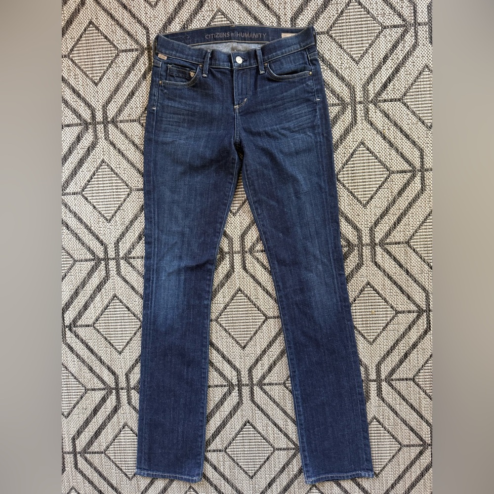 Citizens Of Humanity Low Rise No Distress Dark Wash Straight Leg Jeans Size 26 - Picture 2 of 10
